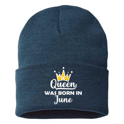 A Queen Was Born In June Birthday Sustainable Knit Beanie