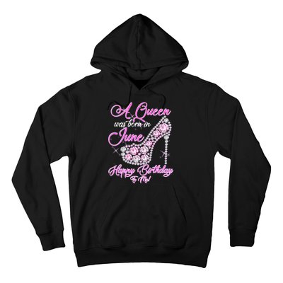 A Queen Was Born in June Fancy Birthday Hoodie