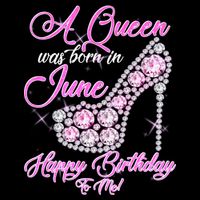 A Queen Was Born in June Fancy Birthday Button