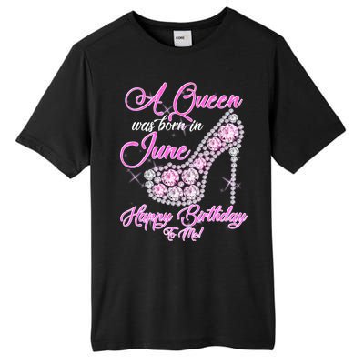 A Queen Was Born in June Fancy Birthday Tall Fusion ChromaSoft Performance T-Shirt