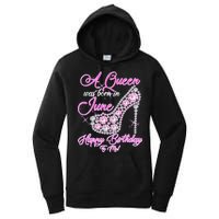 A Queen Was Born in June Fancy Birthday Women's Pullover Hoodie