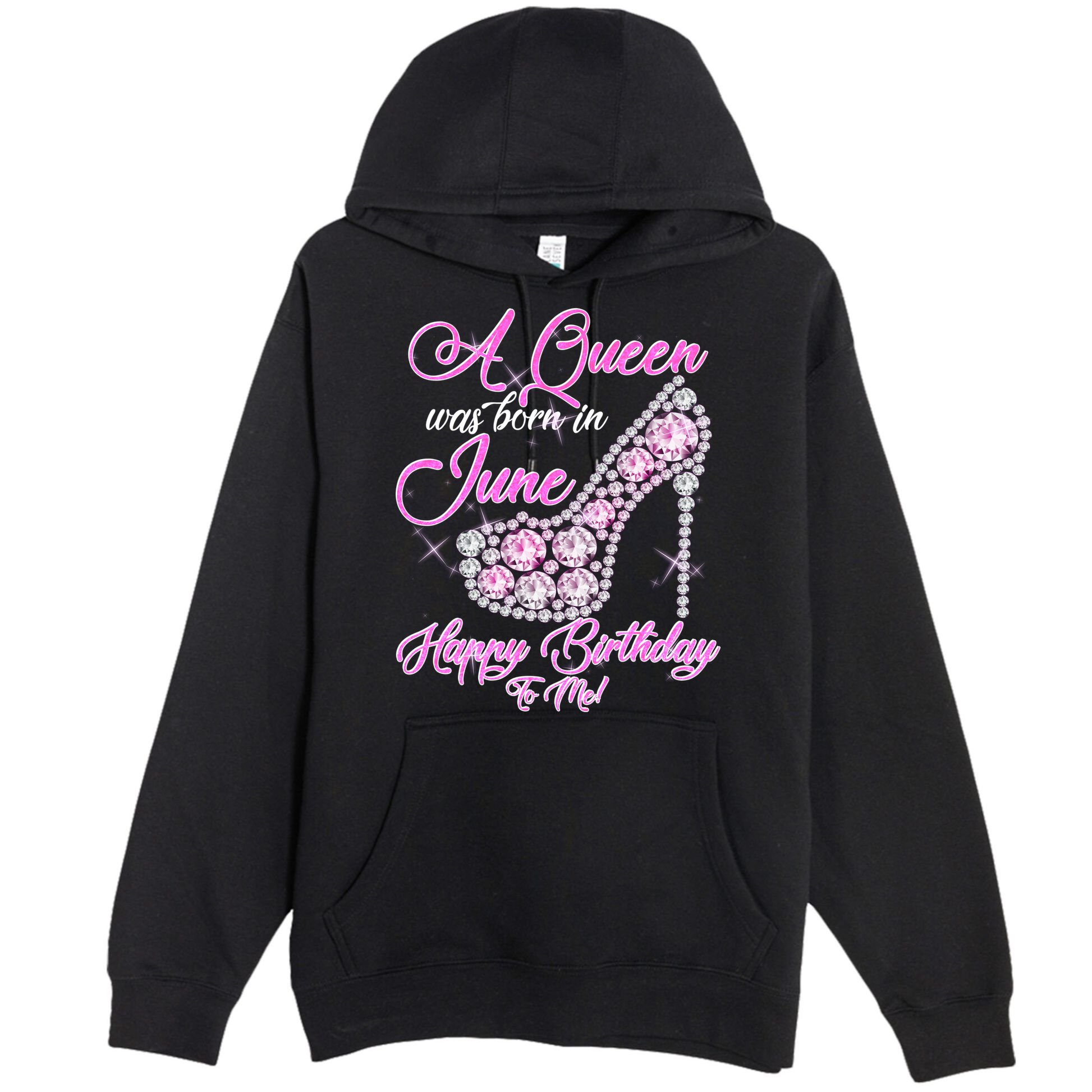 A Queen Was Born in June Fancy Birthday Premium Pullover Hoodie