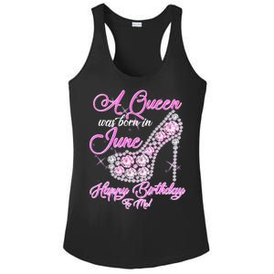 A Queen Was Born in June Fancy Birthday Ladies PosiCharge Competitor Racerback Tank