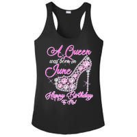 A Queen Was Born in June Fancy Birthday Ladies PosiCharge Competitor Racerback Tank