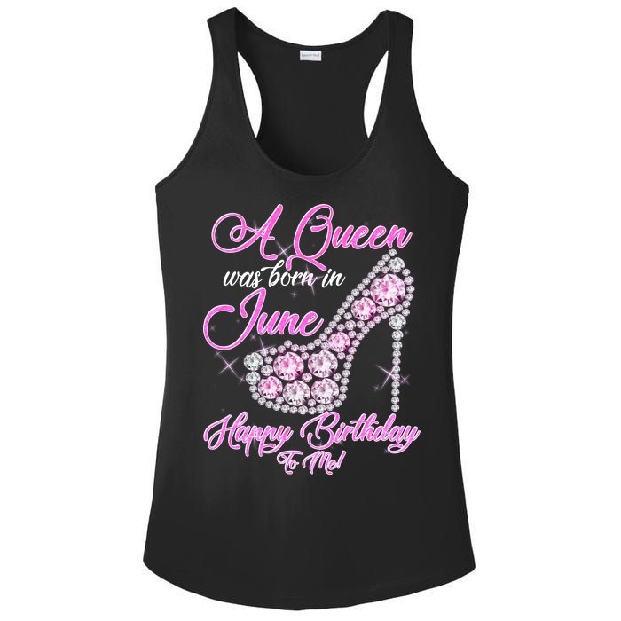 A Queen Was Born in June Fancy Birthday Ladies PosiCharge Competitor Racerback Tank