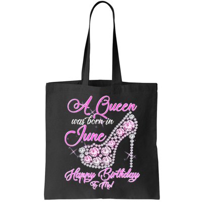 A Queen Was Born in June Fancy Birthday Bag