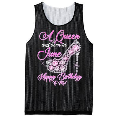 A Queen Was Born in June Fancy Birthday Mesh Reversible Basketball Jersey Tank