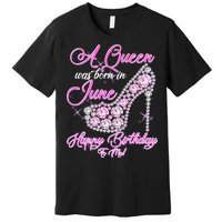 A Queen Was Born in June Fancy Birthday Premium T-Shirt