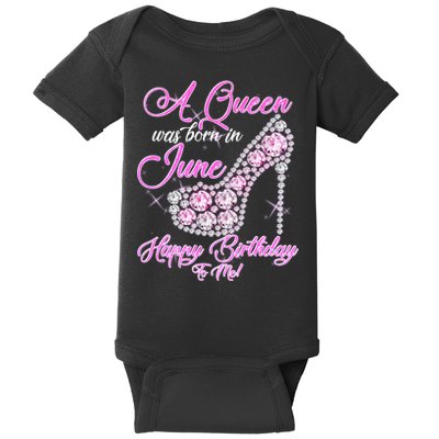 A Queen Was Born in June Fancy Birthday Baby Bodysuit
