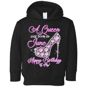 A Queen Was Born in June Fancy Birthday Toddler Hoodie