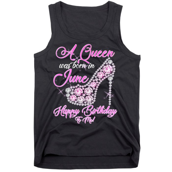 A Queen Was Born in June Fancy Birthday Tank Top