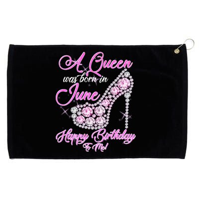 A Queen Was Born in June Fancy Birthday Grommeted Golf Towel