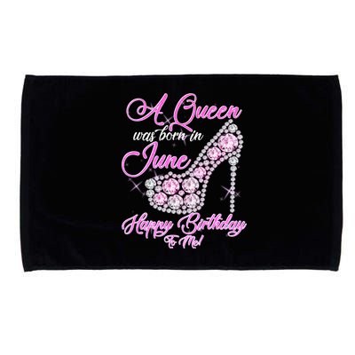 A Queen Was Born in June Fancy Birthday Microfiber Hand Towel