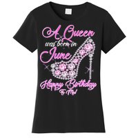 A Queen Was Born in June Fancy Birthday Women's T-Shirt