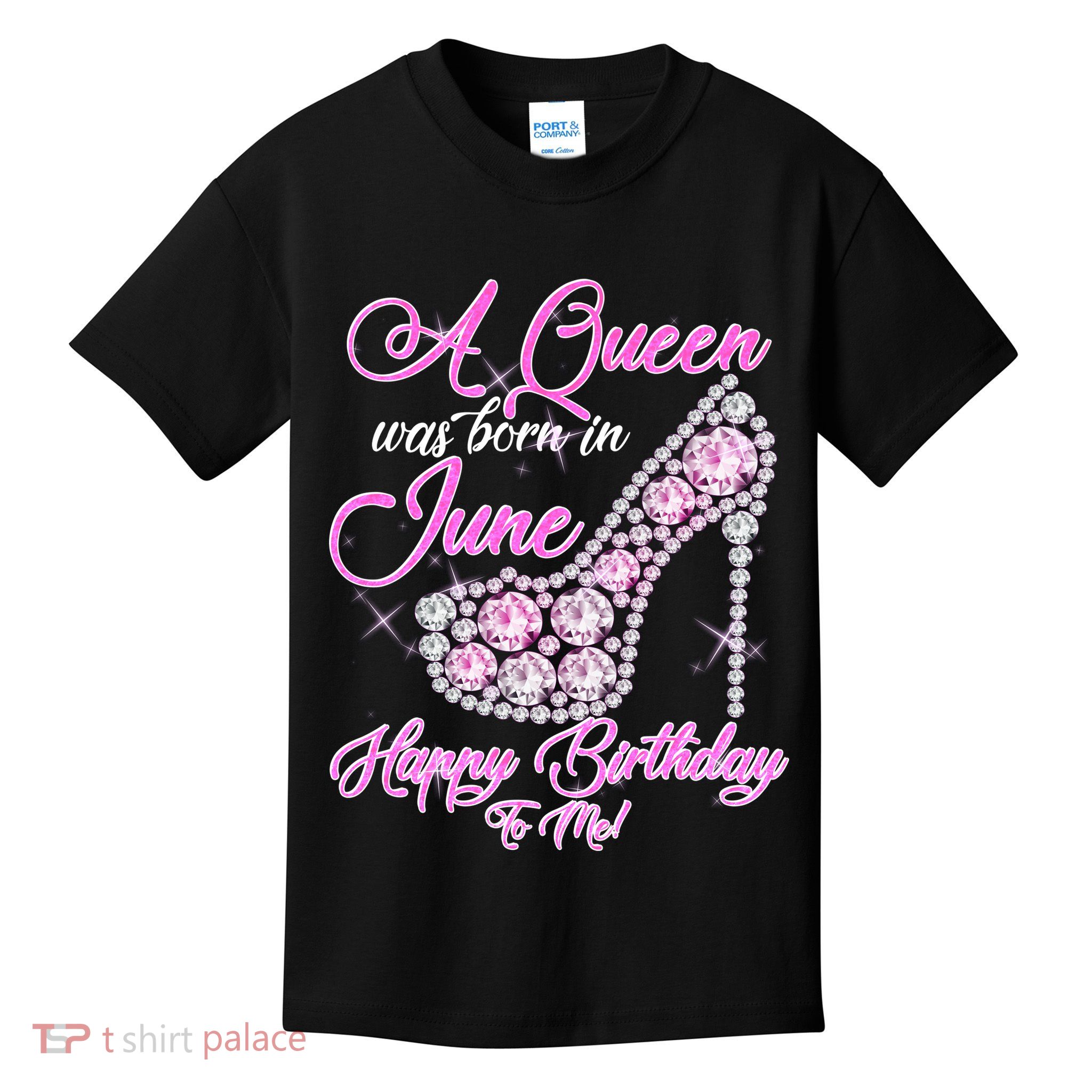A Queen Was Born in June Fancy Birthday Kids T-Shirt