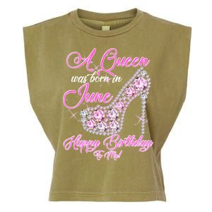 A Queen Was Born in June Fancy Birthday Garment-Dyed Women's Muscle Tee