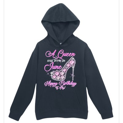 A Queen Was Born in June Fancy Birthday Urban Pullover Hoodie