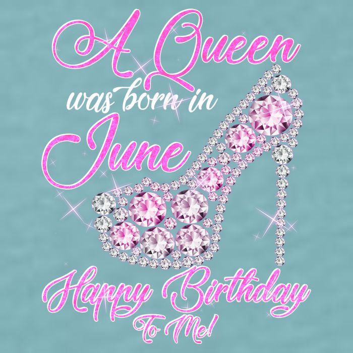 A Queen Was Born in June Fancy Birthday Sueded Cloud Jersey T-Shirt