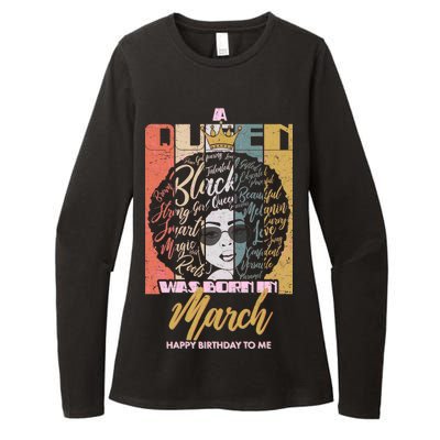 A Queen was Born in March Womens CVC Long Sleeve Shirt