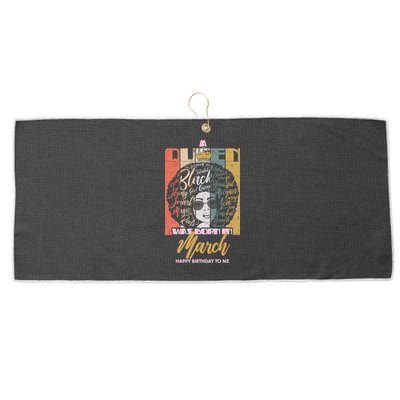 A Queen was Born in March Large Microfiber Waffle Golf Towel