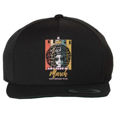 A Queen was Born in March Wool Snapback Cap