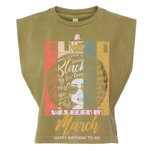 A Queen was Born in March Garment-Dyed Women's Muscle Tee