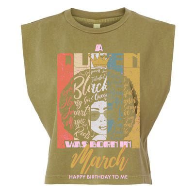 A Queen was Born in March Garment-Dyed Women's Muscle Tee