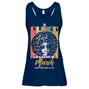 A Queen was Born in March Ladies Essential Flowy Tank