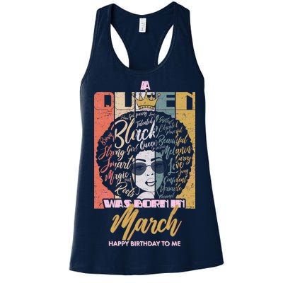 A Queen was Born in March Women's Racerback Tank