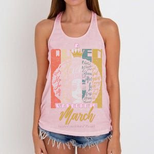 A Queen was Born in March Women's Knotted Racerback Tank