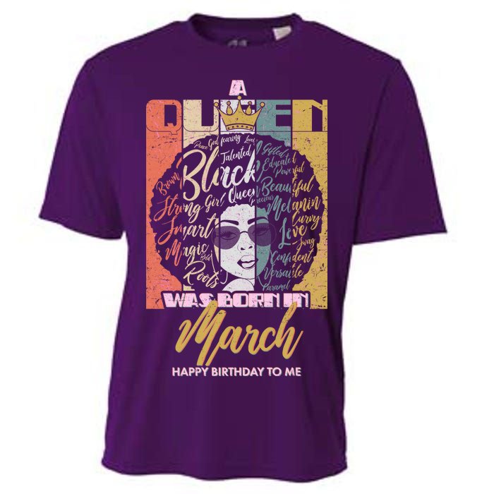 A Queen was Born in March Cooling Performance Crew T-Shirt