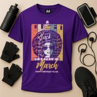A Queen was Born in March Cooling Performance Crew T-Shirt