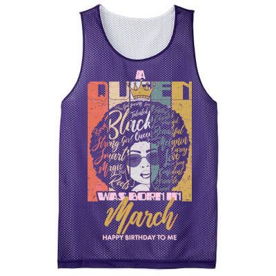 A Queen was Born in March Mesh Reversible Basketball Jersey Tank