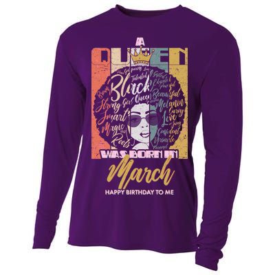 A Queen was Born in March Cooling Performance Long Sleeve Crew