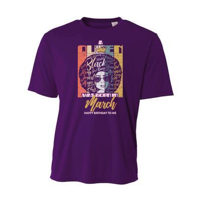A Queen was Born in March Youth Performance Sprint T-Shirt