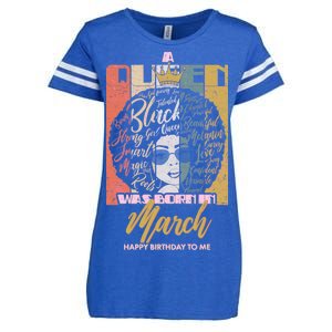 A Queen was Born in March Enza Ladies Jersey Football T-Shirt