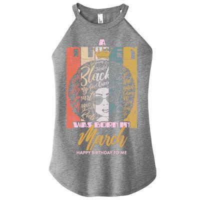 A Queen was Born in March Women's Perfect Tri Rocker Tank