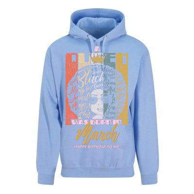 A Queen was Born in March Unisex Surf Hoodie