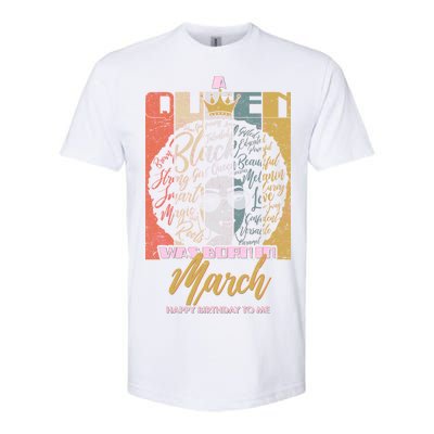 A Queen was Born in March Softstyle CVC T-Shirt