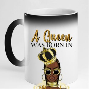 A Queen Was Born In March Happy Birthday 11oz Black Color Changing Mug