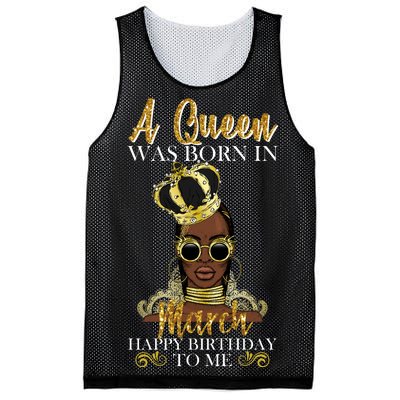 A Queen Was Born In March Happy Birthday Mesh Reversible Basketball Jersey Tank