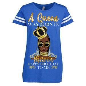 A Queen Was Born In March Happy Birthday Enza Ladies Jersey Football T-Shirt