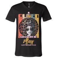 A Queen Was Born In May V-Neck T-Shirt