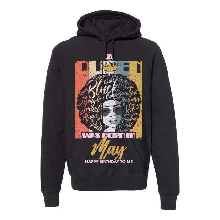 A Queen Was Born In May Premium Hoodie