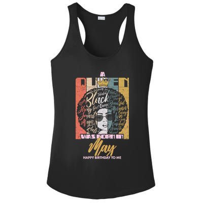 A Queen Was Born In May Ladies PosiCharge Competitor Racerback Tank