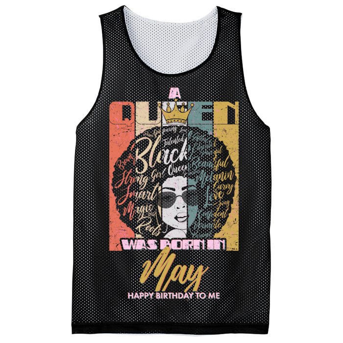 A Queen Was Born In May Mesh Reversible Basketball Jersey Tank