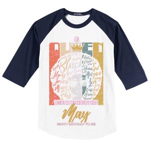 A Queen Was Born In May Baseball Sleeve Shirt