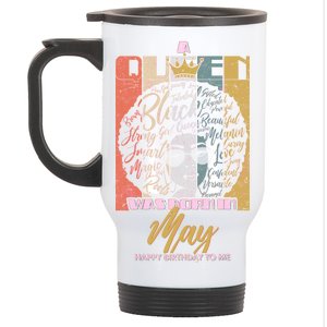 A Queen Was Born In May Stainless Steel Travel Mug