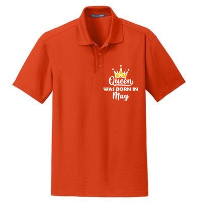 A Queen Was Born In May Birthday Dry Zone Grid Polo