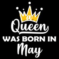 A Queen Was Born In May Birthday Stripe Pom Pom Beanie